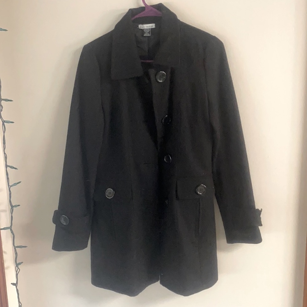 Long Black slim fit Peacoat